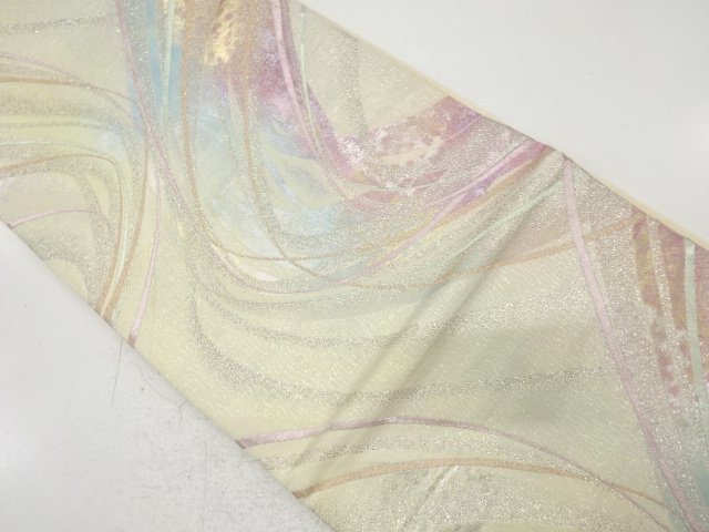 JAPANESE KIMONO / ANTIQUE FUKURO OBI / WOVEN ABSTRACT